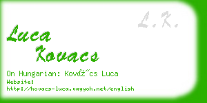 luca kovacs business card